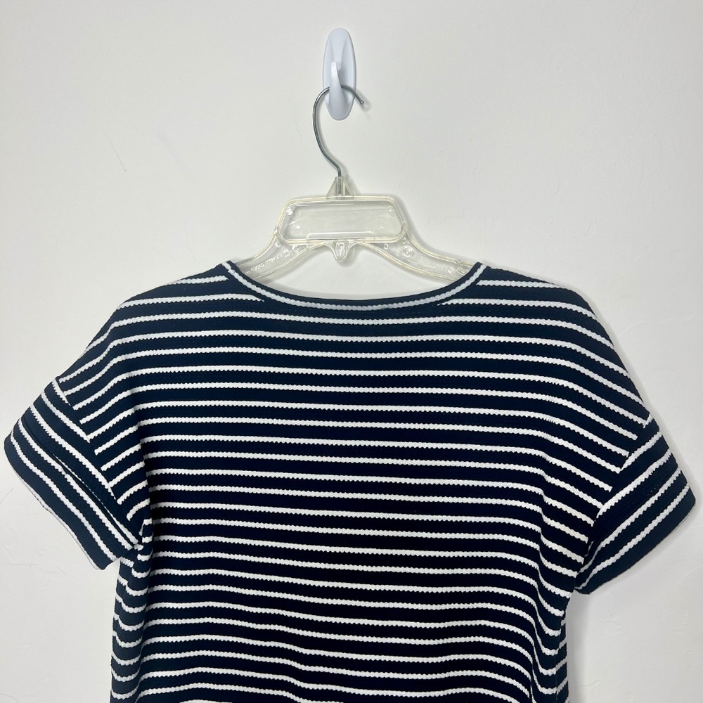 Loft Navy and White Wavy Striped Top Nautical Coastal - Picture 6 of 7